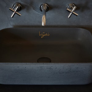 Bathroom Sink | Black Concrete Sink | Vanity top, Vessel Sink | Concrete Washbasin | Rectangular shape, bathroom cabinet sink. Handmade