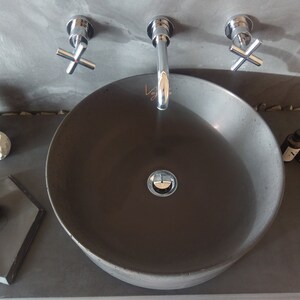 V_03 ANTHRACITE Bathroom Sink Concrete Sink / vanity counter top basin / table top sink / vessel sink / bathroom washbasin / concrete image 3