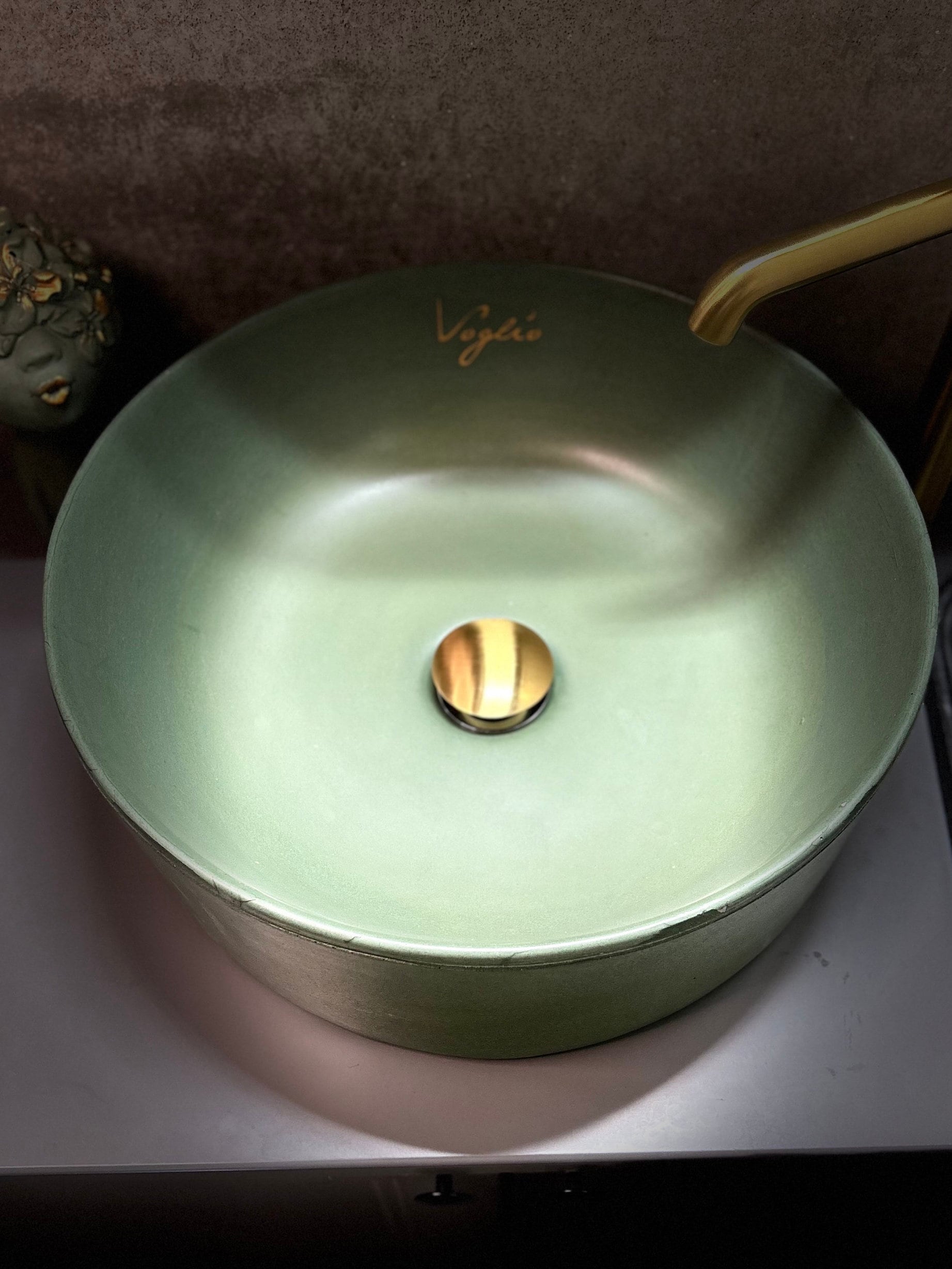 Green Bathroom Sink Concrete Sink / Counter Top Basin / Table Top Sink / Washstand / Vessel Sink ...