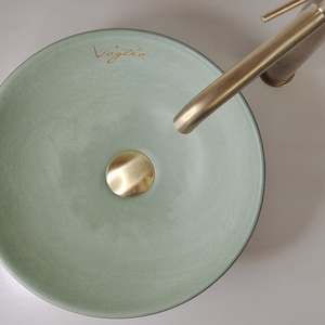Bathroom vanity top Sink, Pistachio color,  | Concrete, counter top Sink | bowl shape Sink | Vessel Sink | Handmade, Concrete Washbasin