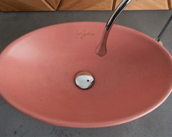 USV_652 Bathroom Sink | Concrete Sink | Round Sink | Bathroom Vessel Sink | Vessel Sink | Wash Basin | Gray Concrete | Concrete bowl sink