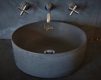 Bathroom Concrete Sink USV_03 Anthracite | Bathroom Vanity Sink | vanity counter top basin / table top sink / vessel sink / concrete