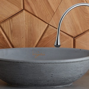 Concrete vessel sink in a grey hue | Vanity top washbasin | Counter top, concrete Sink | Vessel Sink  | Handmade, concrete sink
