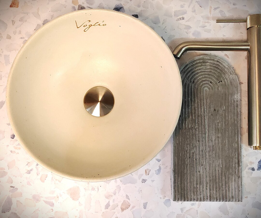 V_5 Ivory Cream Color Bathroom Sink | Concrete Sink | Vessel Sink ...