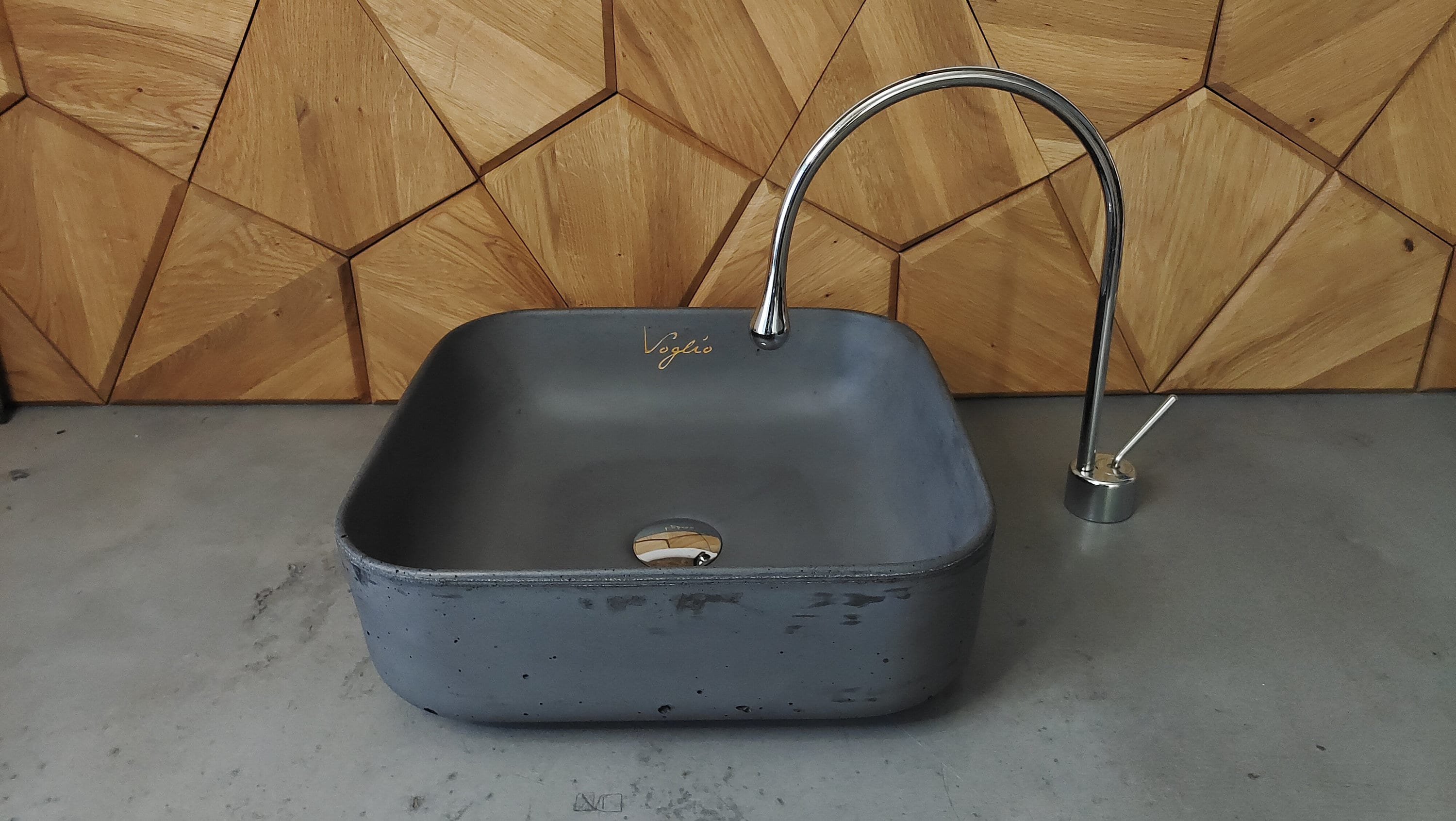 Anthracite Lavabo De Salle Bains | En Béton Meuble Vasque À Poser Entièrement Protégé Évier Béton