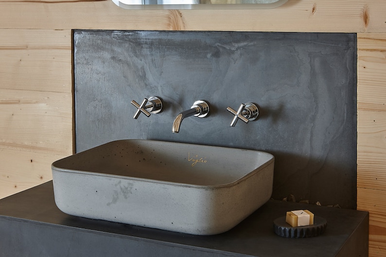 V_22 Grey Bathroom Sink Concrete Sink Round Sink Etsy