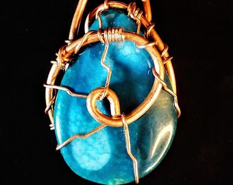Sky Blue Agate Charm