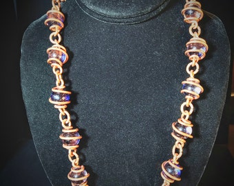Clear & Blue Marble Stone Necklace