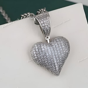 Iced Out-harthanger: VVS-moissaniet, 925 sterlingzilver