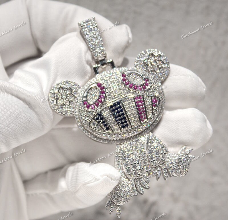 Hip Hop Iced Out Cartoon Pendant Cartoon Colored Froge VVS Etsy