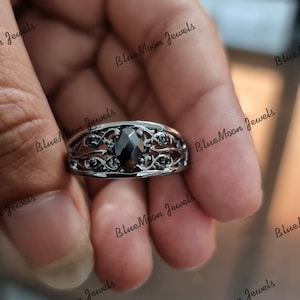 Enchanted Disney Villains Maleficent Ring, Black Onyx & Black Diamond Black Rhodium Over 925 Sterling Silver Ring For Women