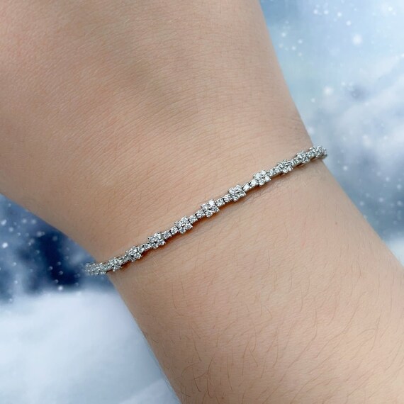 Round cut tennis store bracelet mens