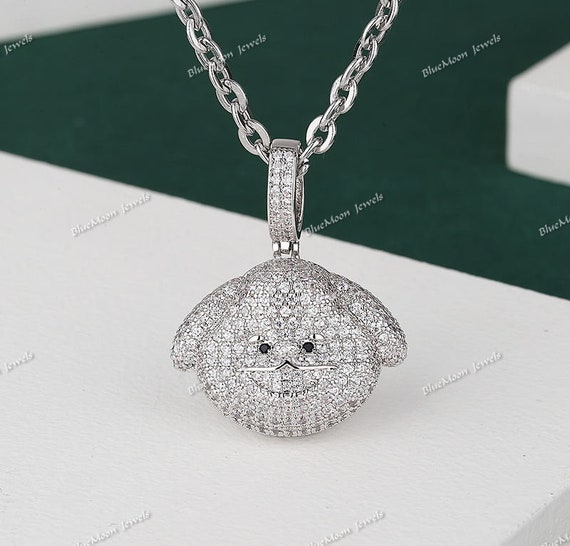 Ciondolo Regalo Di Natale Platinadesign01 A Forma Di Mappa, Vero Moissanite 3ct, Argento 925, Uomo - Foto 4
