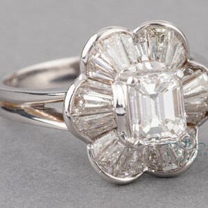 New White Emerald Cut Moissanite French Vintage Ring| Engagement Ring| New Ring| Anniversary Gift| Propose Ring| Gift Ring