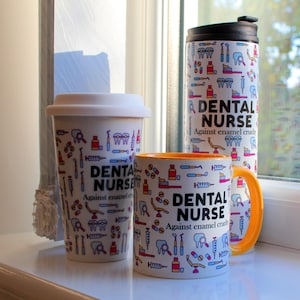 Dental Nurse Mug/Travel Flask - Novelty Dentistry Gifts - Tea/Coffee Cup Funny Personalised Job Presents