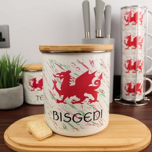 Welsh Dragon Extra Stor Förvaringsbehållare - Patriotiska Wales Souvenir Emalj Kök/Hemartiklar Gåvor