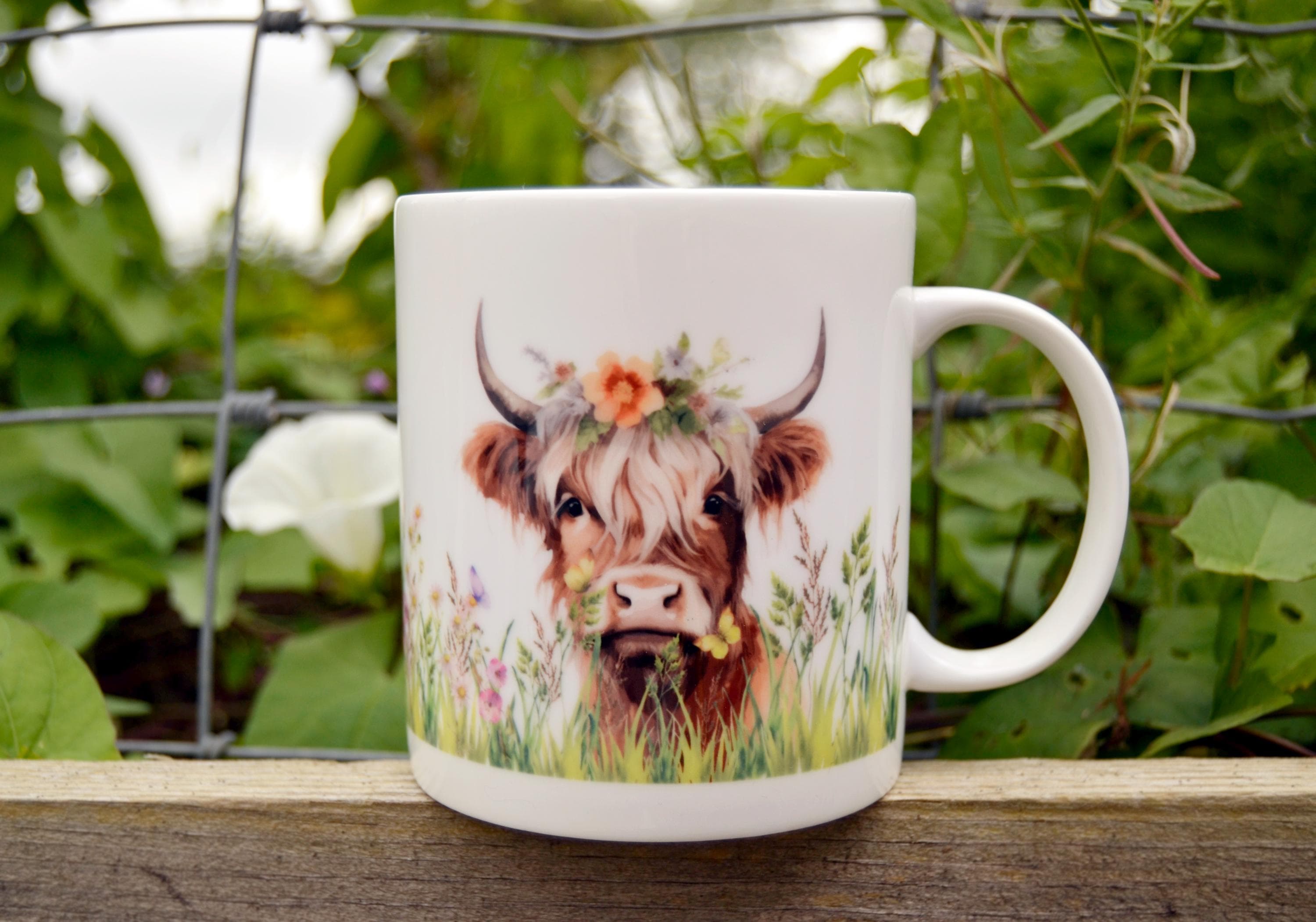 Highland Cow Bone China Mugs - Set of 4 Floral Farm Animals Gift/present -  Tea Coffee Drinks Cups - Available as Boxed Gift Set With Coaster - Etsy