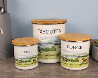 Wild Horses Kitchen Storage Canisters - Kitchen Gifts - Enamel Containers Set