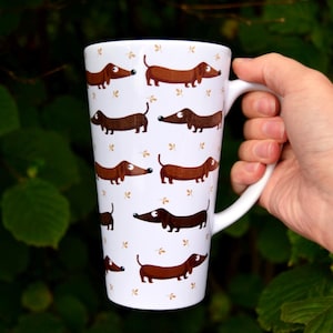 Dachshunds Ceramic Large Latte Mug - Sausage Dog Lovers & Owners Gifts - Cute Coffee/Hot Chocolate Cup Present
