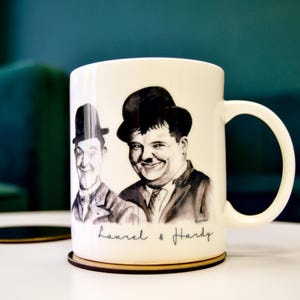 Laurel & Hardy Mug Gift - Retro Films Vintage Comedy Duo Bone China Tea/Coffee Cup Present