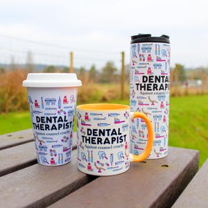 Dental Therapist Mug/Travel Flask - Novelty Dentistry Gifts - Tea/Coffee Cup Funny Personalised Job Presents