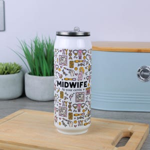 Midwife Mug/Travel Flask - Novelty Pregnancy Care Doctor Gifts - Tea/Coffee Cup Funny Personalised Presents Large Can Flask