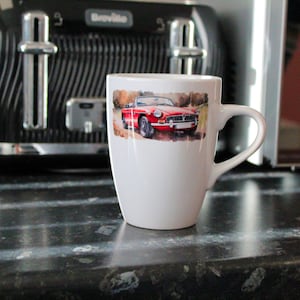 Classic Car Ceramic Mug - Red Convertible Tea/Coffee Cup Gift for Car Lovers
