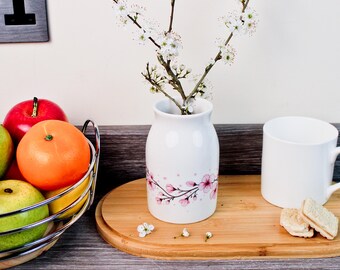 Pretty Cherry Blossoms Porcelain Vase - Floral Home Décor Gifts