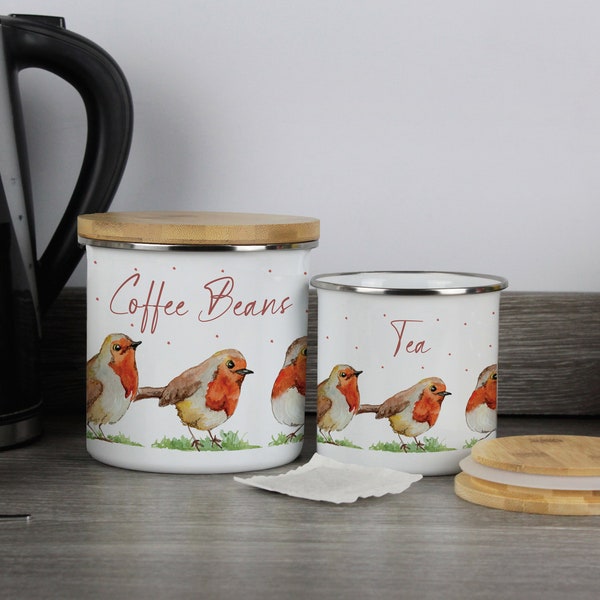 Tea Coffee Sugar Canisters Etsy UK