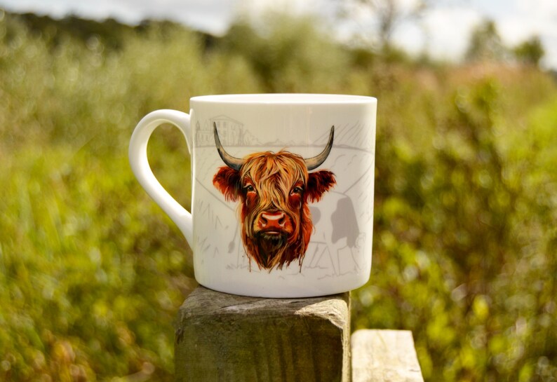 Highland Cow Bone China Mug Countryside Farm Animal Lovers Drinks Cup