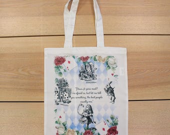Bolsa de Alicia en el País de las Maravillas - Bolsa de compras con temática de libros
