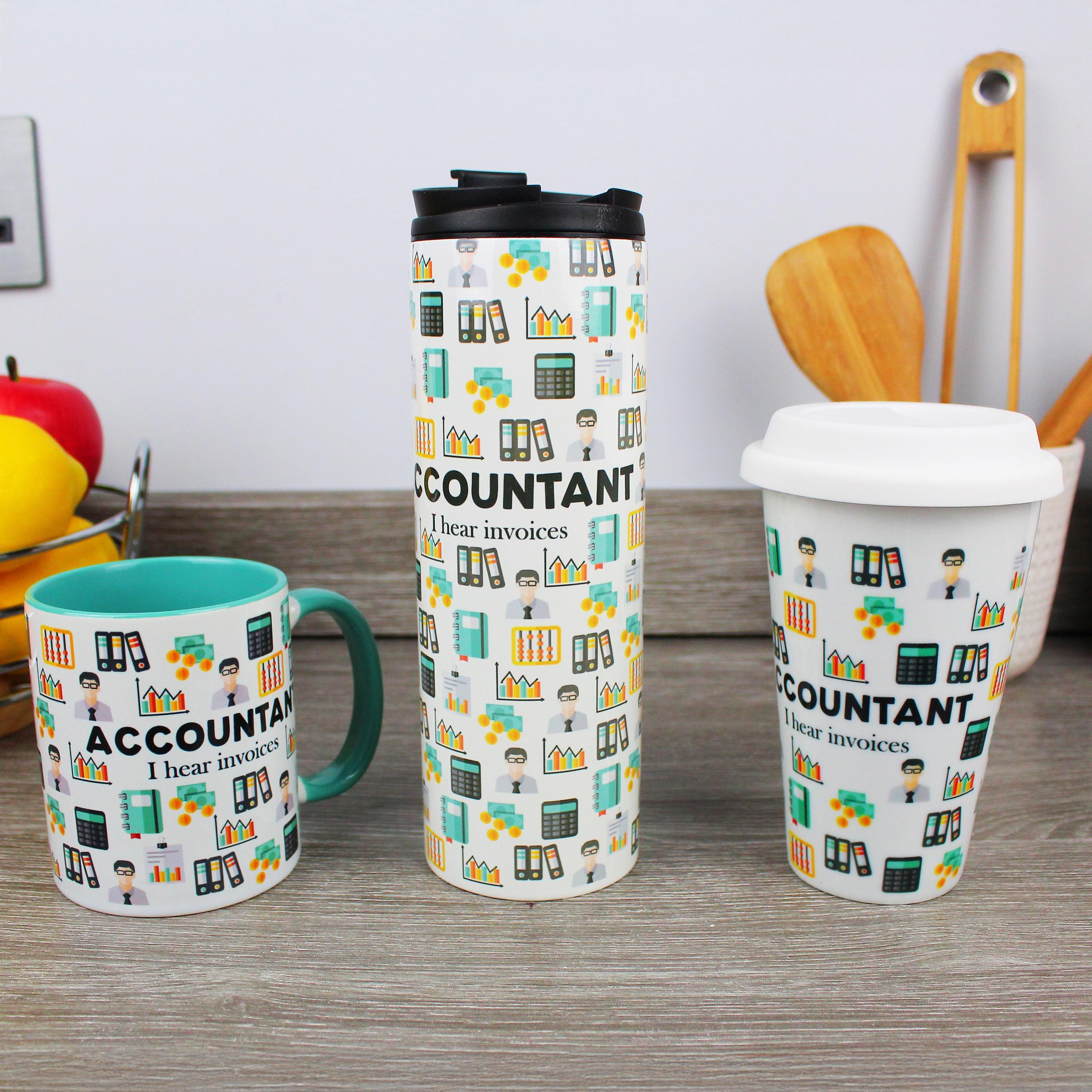 Accountant Mug/Travel Flask - Novelty Career Gifts for Accountants -  Tea/Coffee Cup Funny Personalised Presents