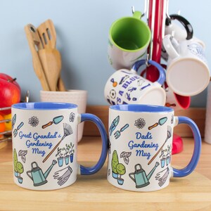 Gardening Themed Dad/Grandad/Grandpa Gift Mug - Blue Ceramic Tea/Coffee Cup Presents for Father&#39;s Day