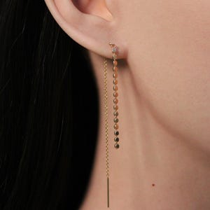 Ear Threader,Ear Chain Earrings,Long Threader Earrings,Pull Through Earrings,Ear Wires