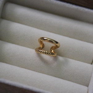 Gold Twist Ear Cuff: No Piercing Double Layered Brass Conch Cuff