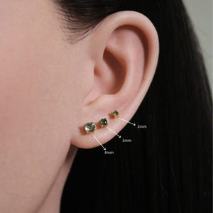 16G mosagaat steker, ronde steker, labret met kleine edelsteen, 2 mm 3 mm 4 mm