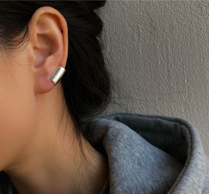 Chunky Ear Cuff,Thick Ear Cuff,No Piercing Sliver Ear Cuff,Minimalist Earrings Cuff