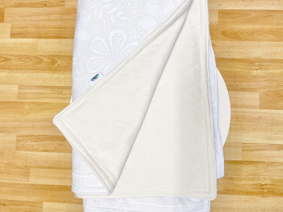 Baby Blanket White Floral. Embroidered Floral. Embroidered Etsy