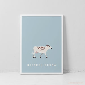 Alternative Movie Poster Digital Download for Riesutu Duona Old Lithuanian Film, Graphic Art Print, Modern Decor Cinema Illustration Gift
