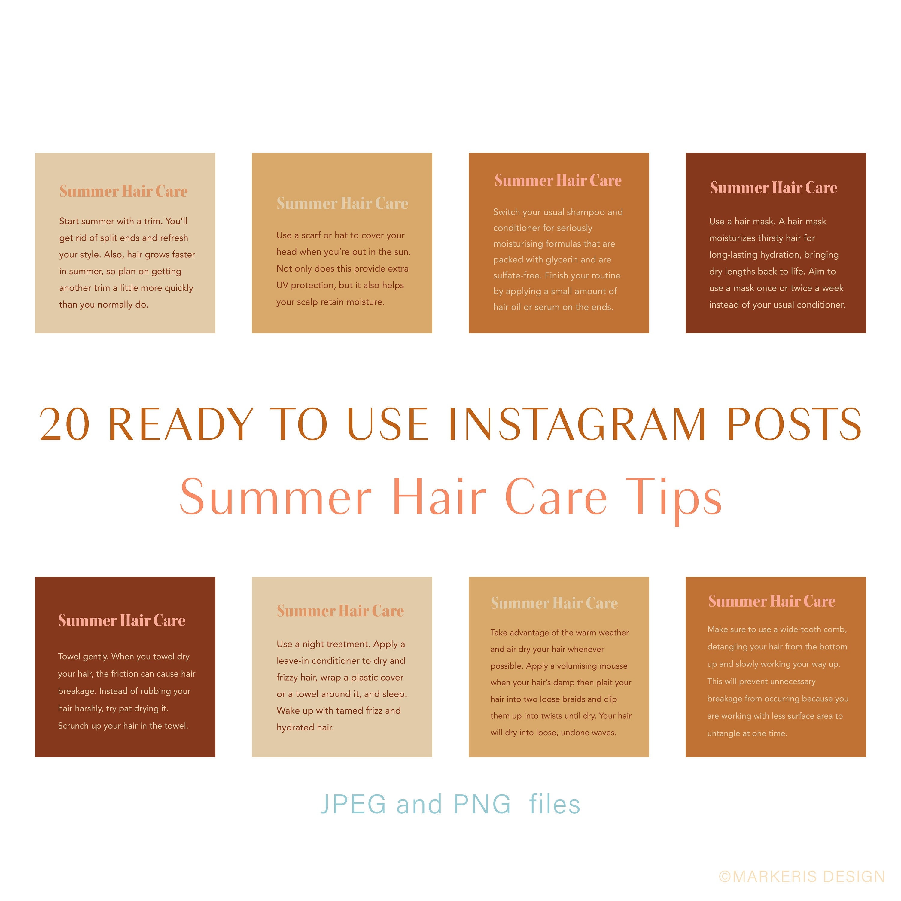 20 Summer Hair Care Tips for Instagram Posts/quotes Social - Etsy