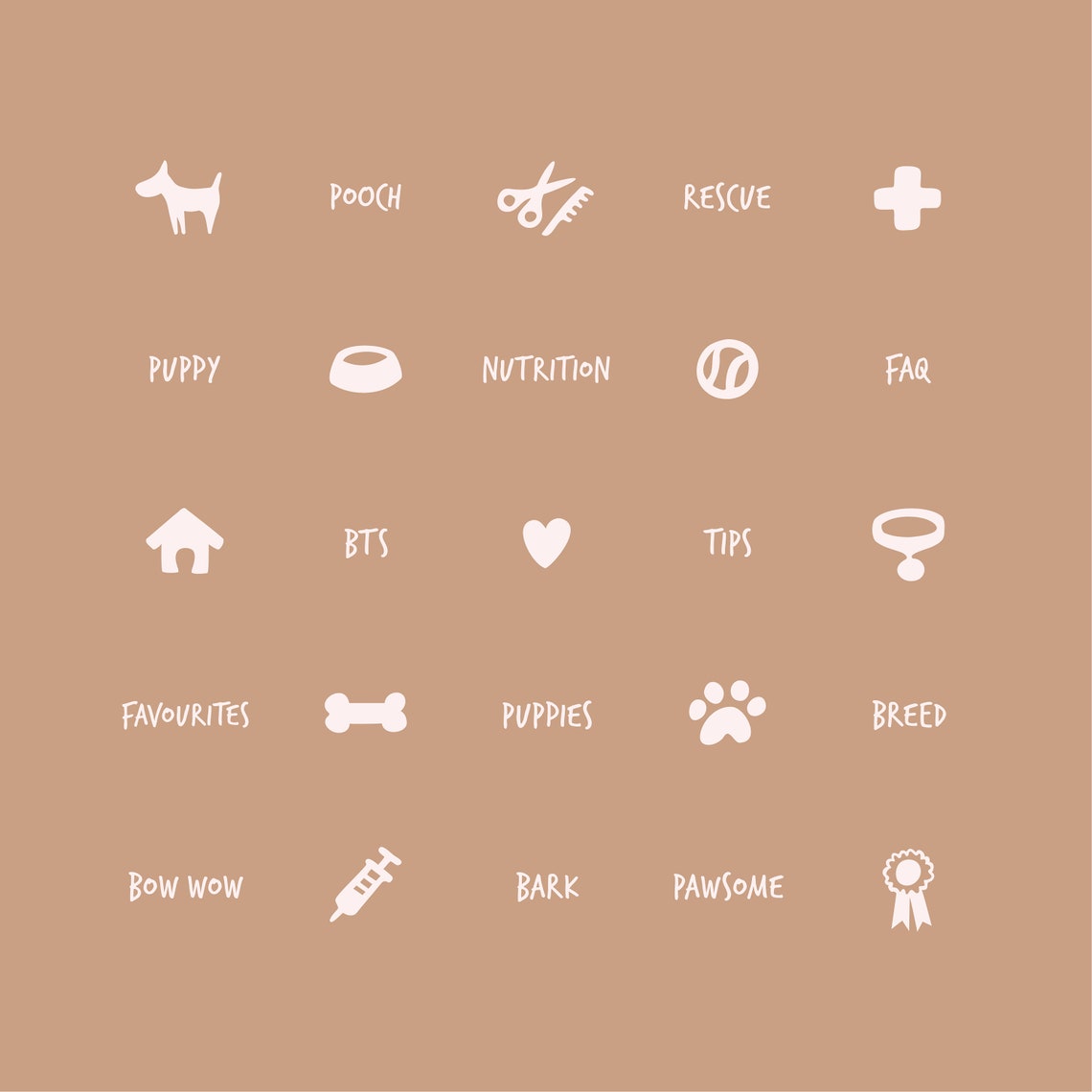 120 Dog Instagram Highlight Icons Hand Drawn IG Story Cover Etsy
