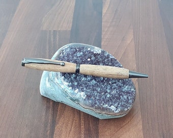 Hand-turned refillable wooden ball-point pen