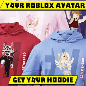 Kids Custom Roblox Name And Avatar Hoodie Youth Sweatshirt Etsy - cute sweater roblox