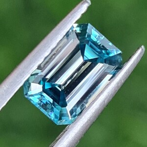Natural Zircon 2.26 ct, Blue, Octagon Shape, Precision Cut, Faceted Stone, Jewelry Gemstone, High-quality Faceted