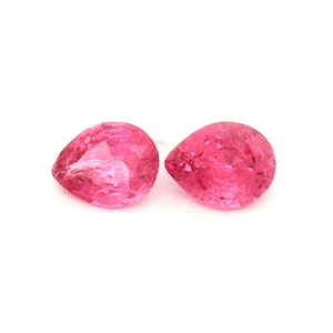 Natural Spinel Pair 1.80 ct, Pink, Pear Shape, Precision Cut, Faceted Stone, Jewelry Gemstone, High-quality Faceted