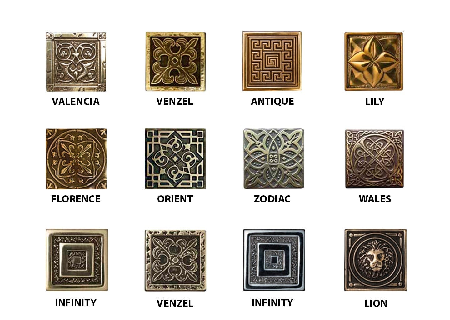 Decorative Metal Wall Tile pack of 6/12/18/24 brass or Etsy