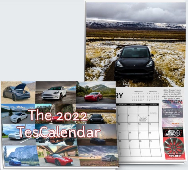 2022 Tescalendar Tesla Calendar Model 3 Model Y S X Etsy