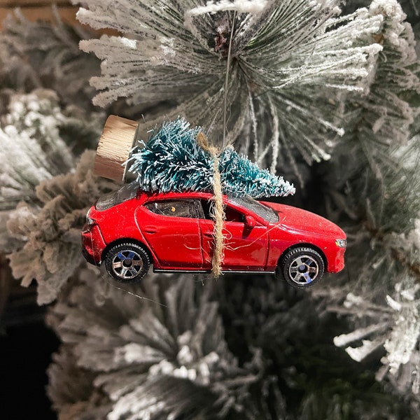 Mazda 3 Red Carrying Christmas Tree Christmas Ornament Hot Wheel Gift for Dad Chevy