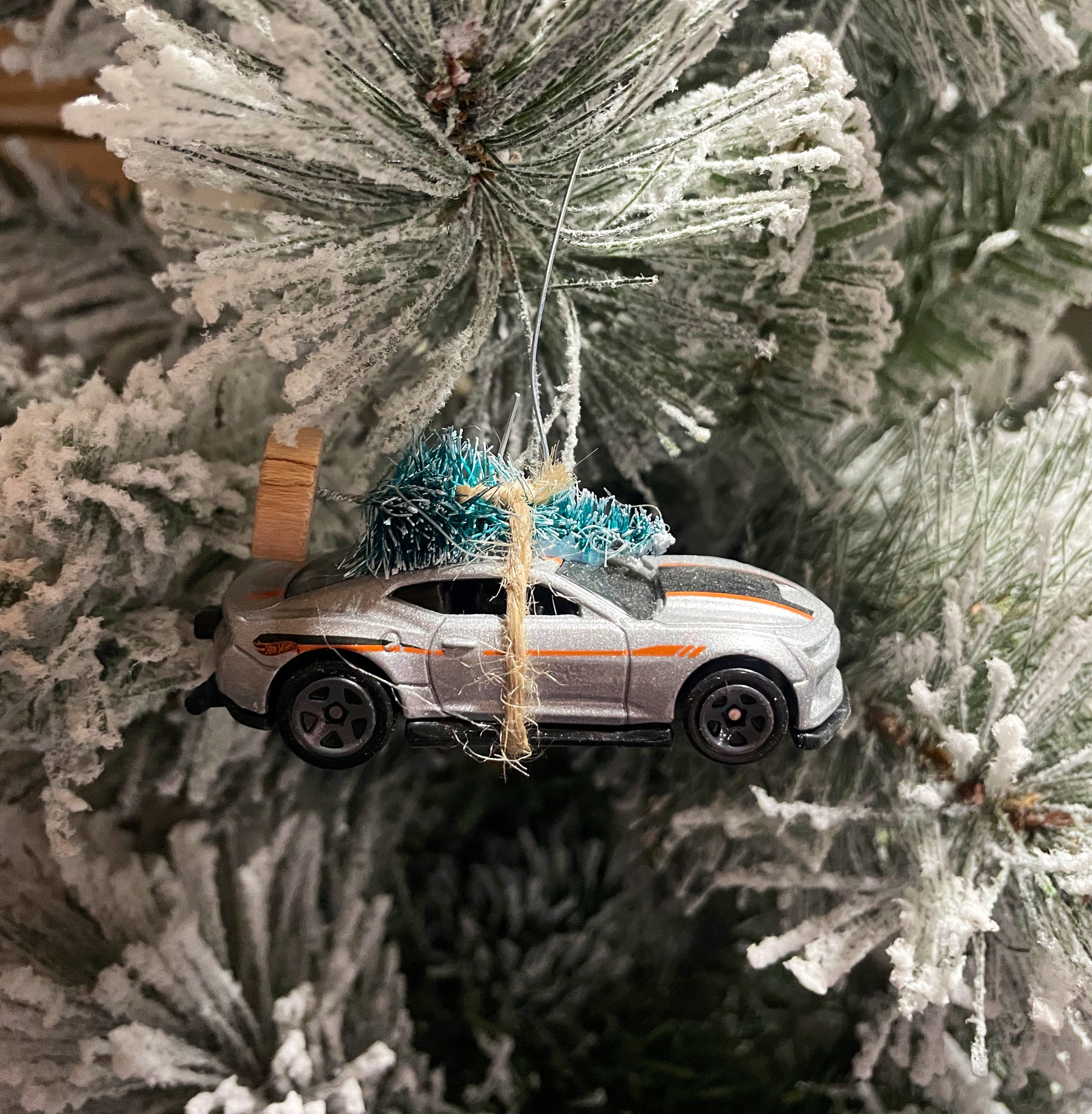 Corvette Camero COPO SS Silver Carrying Christmas Tree Christmas Ornament Hot Wheel Gift for Dad Chevy