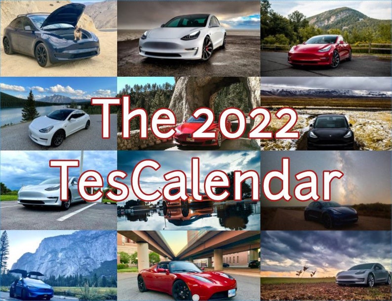2022 Tescalendar Tesla Calendar Model 3 Model Y S X Etsy